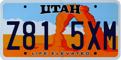 UT license plate Z815XM