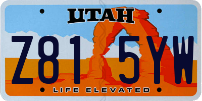 UT license plate Z815YW