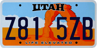 UT license plate Z815ZB