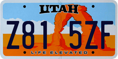 UT license plate Z815ZF