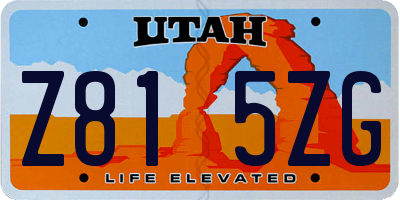 UT license plate Z815ZG