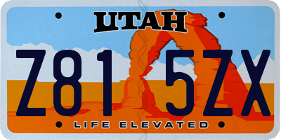 UT license plate Z815ZX