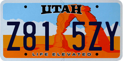 UT license plate Z815ZY