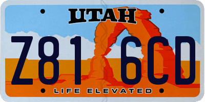 UT license plate Z816CD
