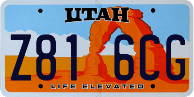 UT license plate Z816CG