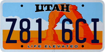 UT license plate Z816CI