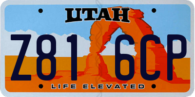 UT license plate Z816CP