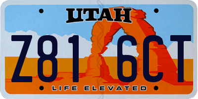 UT license plate Z816CT