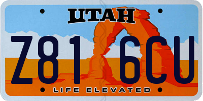 UT license plate Z816CU