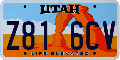 UT license plate Z816CV