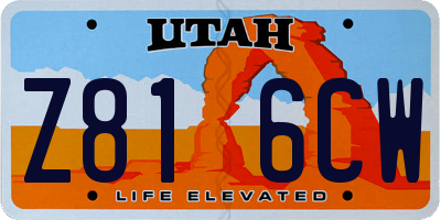 UT license plate Z816CW