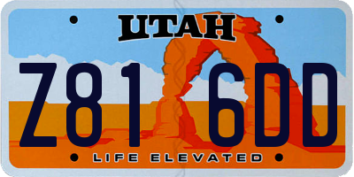 UT license plate Z816DD