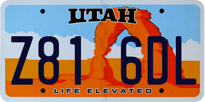 UT license plate Z816DL