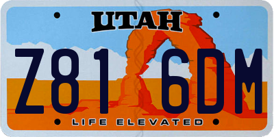 UT license plate Z816DM