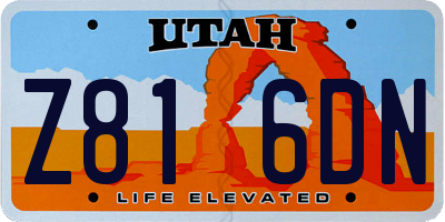 UT license plate Z816DN