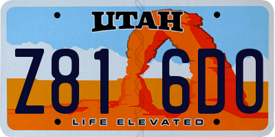 UT license plate Z816DO
