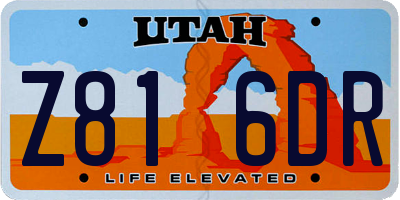 UT license plate Z816DR