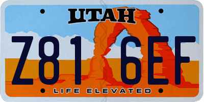 UT license plate Z816EF
