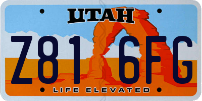 UT license plate Z816FG