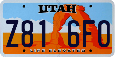 UT license plate Z816FO