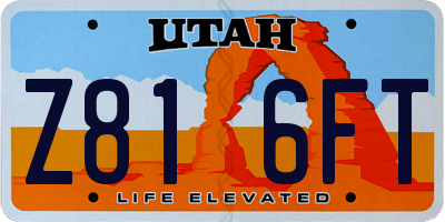 UT license plate Z816FT
