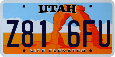 UT license plate Z816FU