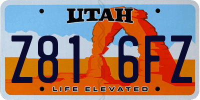 UT license plate Z816FZ