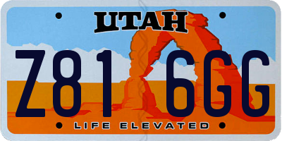 UT license plate Z816GG