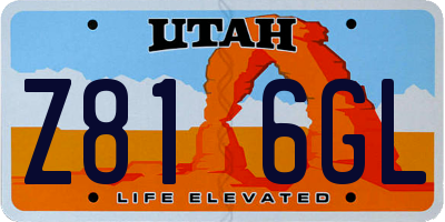 UT license plate Z816GL