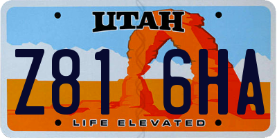 UT license plate Z816HA