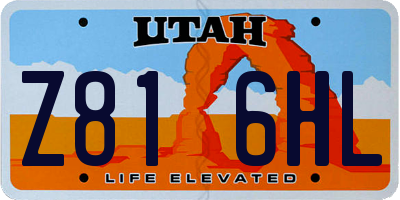 UT license plate Z816HL