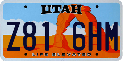 UT license plate Z816HM