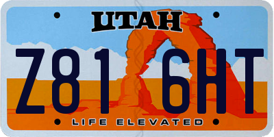 UT license plate Z816HT