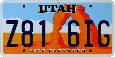 UT license plate Z816IG