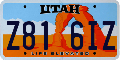 UT license plate Z816IZ