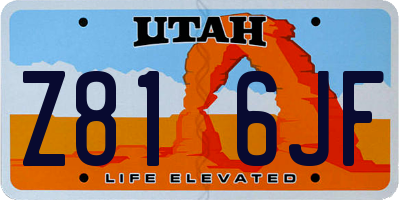 UT license plate Z816JF