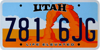 UT license plate Z816JG