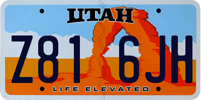 UT license plate Z816JH