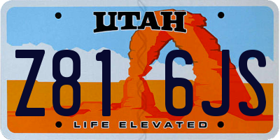 UT license plate Z816JS