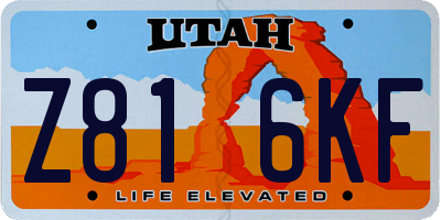 UT license plate Z816KF