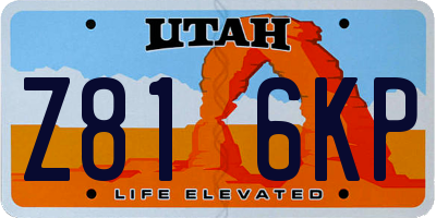 UT license plate Z816KP