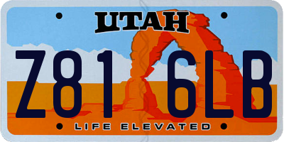 UT license plate Z816LB
