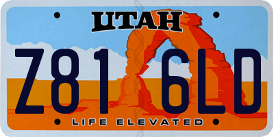 UT license plate Z816LD