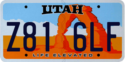 UT license plate Z816LF