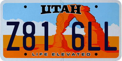 UT license plate Z816LL
