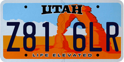 UT license plate Z816LR