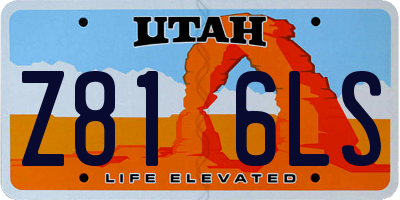 UT license plate Z816LS