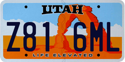UT license plate Z816ML
