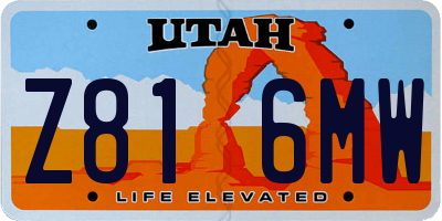 UT license plate Z816MW
