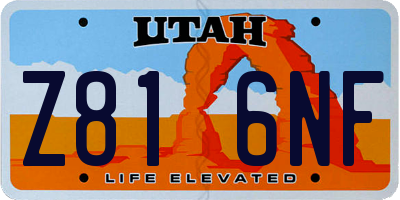 UT license plate Z816NF